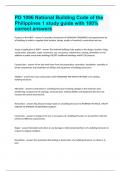 PD 1096 National Building Code of the Philippines 1 study guide with 100&percnt; correct answers