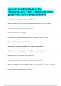 National Building Code of the Philippines &lpar;PD 1096&rpar; - Standards study guide with 100&percnt; correct answers