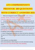 ATI COMPREHENSIVE PREDITOR 200 QUESTIONS WITH CORRECT ANSWERS 2024