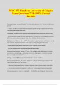 PSYC 375 Thackray University of Calgary Exam Questions With 100% Correct Answers