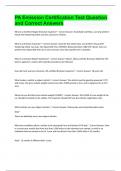 PA Emission Certification Test Question and Correct Answers