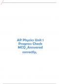 AP Physics Unit 1 Progress Check MCQ&lowbar;Answered correctly