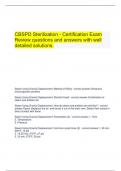  CBSPD Sterilization - Certification Exam Review questions and answers with well detailed solutions.