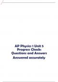 AP Physics 1 Unit 5 Progress Check: Questions and Answers Answered accurately