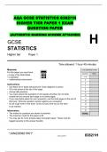 AQA GCSE STATISTICS 8382/1H HIGHER TIER PAPER 1 EXAM QUESTION PAPER  (AUTHENTIC MARKING SCHEME ATTACHED)