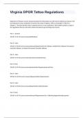 VIrginia DPOR Tattoo Regulations exam 2024 with 100&percnt; correct answers