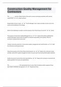 Construction Quality Management for Contractors 40 Questions with 100&percnt; Correct Answers &vert; Verified &vert; Updated 2024