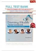 FULL TEST BANK For Nursing Health Assessment: A Best Practice Approach 3rd Edition by Sharon Jensen MN RN (Author) Latest Update Graded A+.     