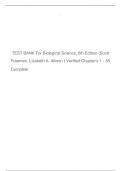 TEST BANK For Biological Science, 6th Edition (Scott Freeman, Lizabeth A. Allison ) Verified Chapter's 1 - 55 Complete