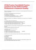 CPHQ Practice Test 2024/25 Practice questions for the CPHQ (Certified Professional in Healthcare Quality)