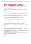 HIPAA and Privacy Act Training &lpar;CHALLENGE EXAM&rpar; &lpar;DHA-US001&rpar;