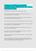 Professional Military Knowledge Eligibility Exam &lpar;PMK-EE&rpar; for E-4 Career Information Exam Questions and answers latest update 
