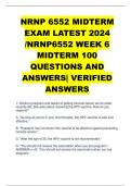 NRNP 6552 MIDTERM EXAM LATEST 2024 NRNP6552 WEEK 6 MIDTERM 100 QUESTIONS AND ANSWER