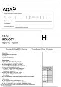 GCSE AQA MAY 2023 HIGHER TRIPLE SCIENCE BIOLOGY PAPER 1