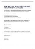CNA WRITTEN TEST EXAM 2024 WITH 100% CORRECT ANSWERS