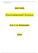 BSC1050 Environmental Science Q & A w/ Rationales 2024