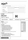  GCSE AQA  JUNE 2023 HIGHER TRIPLE SCIENCE BIOLOGY  PAPER 2