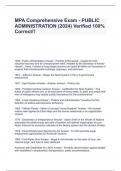 MPA Comprehensive Exam - PUBLIC ADMINISTRATION &lpar;2024&rpar; Verified 100&percnt; Correct&excl;&excl;