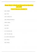 Human Body in Health and DiseaseExam Questions with 100% Correct Answers | Graded A+