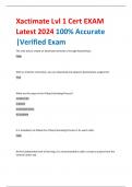 Xactimate Lvl 1 Cert EXAM  Latest 2024 100% Accurate  |Verified Exam