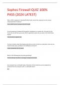 Sophos Firewall QUIZ 100%  PASS (2024 LATEST)