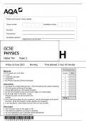  GCSE AQA JUNE 2023 HIGHER TRIPLE SCIENCE PHYSICS PAPER2