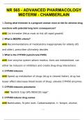 NR 565 - advanced pharmacology midterm - Chamberlain Questions with 100% Correct Answers | Updated & Verified