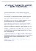 ATI URINARY ELIMINATION CORRECT EXAMS AND ANSWERS