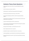 Esthetics Theory Exam  Questions with 100&percnt; correct answers &vert; verified
