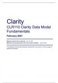 CLR110 Clarity Data Model Fundamentals With Answers 2024-2025 Updated Version Guaranteed A+