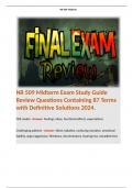 NR 509 Midterm Exam Study Guide Review Questions Containing 87 Terms with Definitive Solutions 2024.  