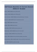 A&P Exam Question & Correct Answer  2024| A+ Graded