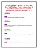 Midterm Exam: FNP654/ FNP 654 (New 2024/ 2025 Update) Family Primary Care II  Exam Review| Questions and Verified Answers| 100% Correct| A Grade - GCU 