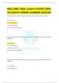 NSG 1600- EAQs- Exam 4 LATEST 2024  ACCURATE SPRING-SUMMER QUATER