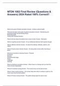 NFDN 1002 Final Review (Questions & Answers) 2024 Rated 100% Correct!!