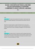 BASIC CONCEPTS OF WILD LAND FIRE EXAM &vert; QUESTIONS & ANSWERS  &lpar;VERIFIED&rpar; &vert; LATEST UPDATE &vert; GRADED  A&plus;