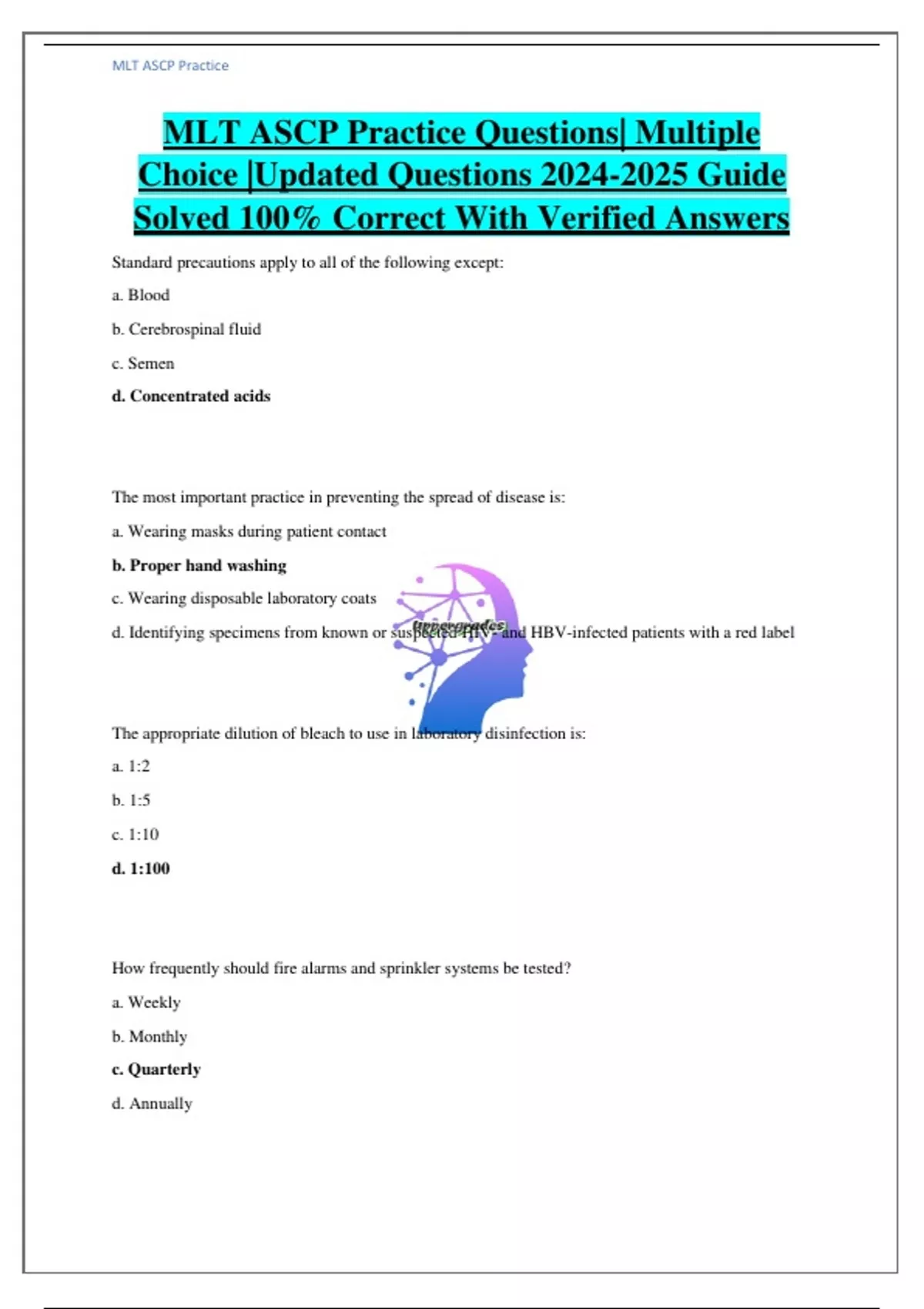 MLT ASCP Practice Questions Multiple Choice Updated Questions Guide