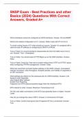 SNSP Exam - Best Practices and other Basics &lpar;2024&rpar; Questions With Correct Answers&comma; Graded A&plus;