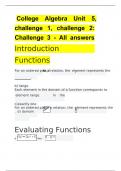 College Algebra Unit 5 challenge 1, challenge 2Challenge 3 - All answers