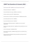 CBSP Test Questions & Answers 2024