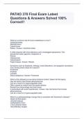PATHO 370 Final Exam Latest Questions & Answers Solved 100&percnt; Correct&excl;&excl;