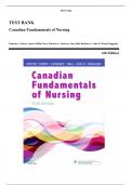 Test Bank for Canadian Fundamentals of Nursing 6th Edition by Potter > all chapters 1-48 (questions & answers) A+ guide.