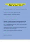 WGU - Applied Healthcare Statistics Complete Questions And Answers Rated A&plus;