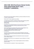 ASU CSE 180 (Final Exam Study Guide) 2024 QUESTIONS WITH 100% CORRECT ANSWERS..
