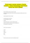Final exam course careers, Course Careers - Sales Technology Final Exam Study Set 2024 Update
