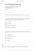 MLS 121 Laboratory Final Exam Questions & Answers 2024 update 