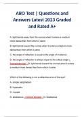 ABO Test | Questions and Answers Latest 2023 Graded and Rated A+