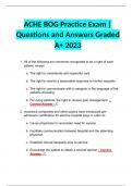 ACHE BOG Practice Exam | Questions and Answers Graded A+ 2023