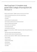 Med Surg Exam 3 Complete study  guide&vert;Galen College of Nursing NUR 242  MS Exam 3