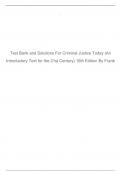 Test Bank and Solutions For Criminal Justice Today (An Introductory Text for the 21st Century) 16th Edition By Frank Schmalleger